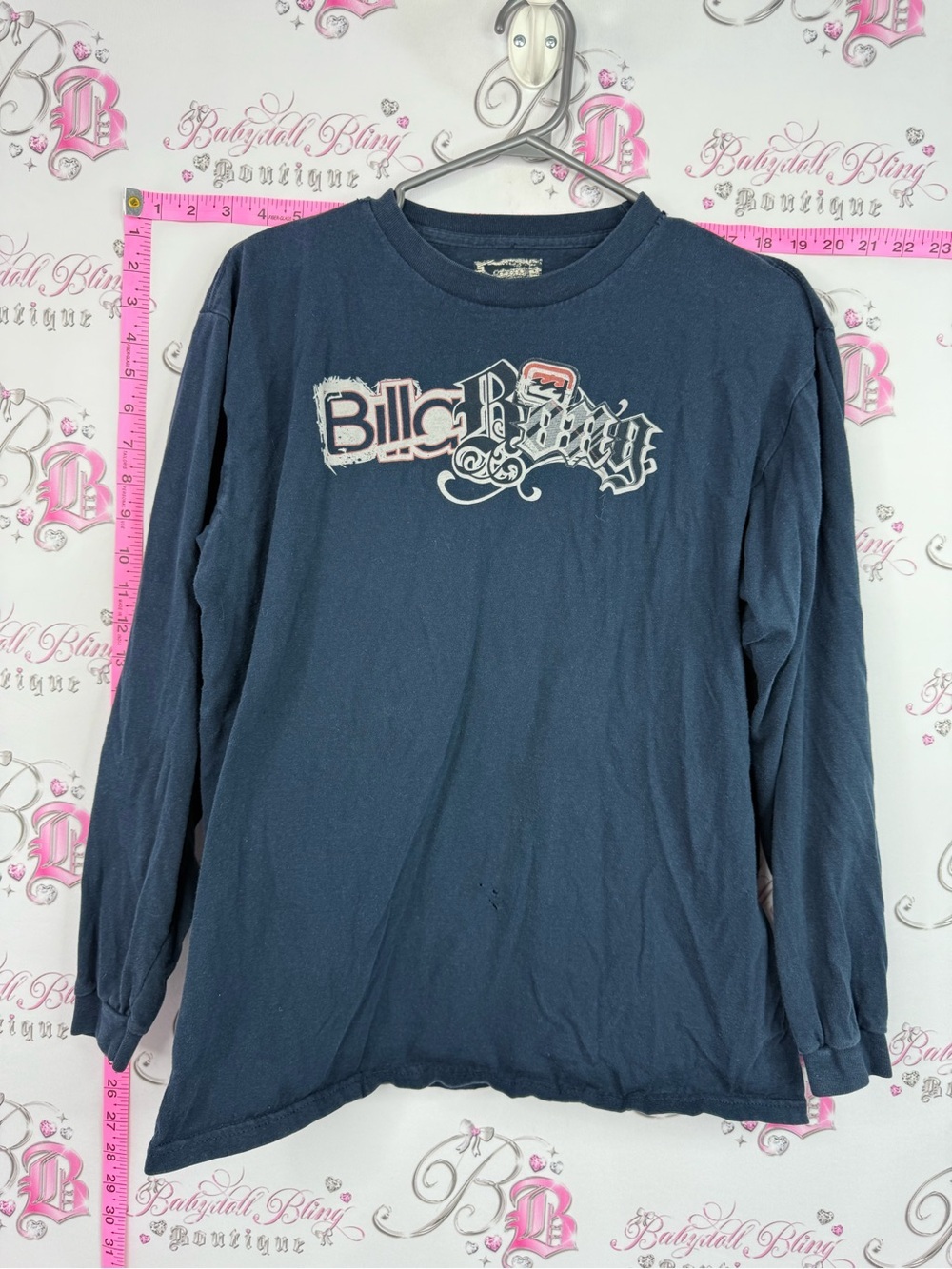 Billabong Navy Blue Long Sleeve Graphic Logo Shirt